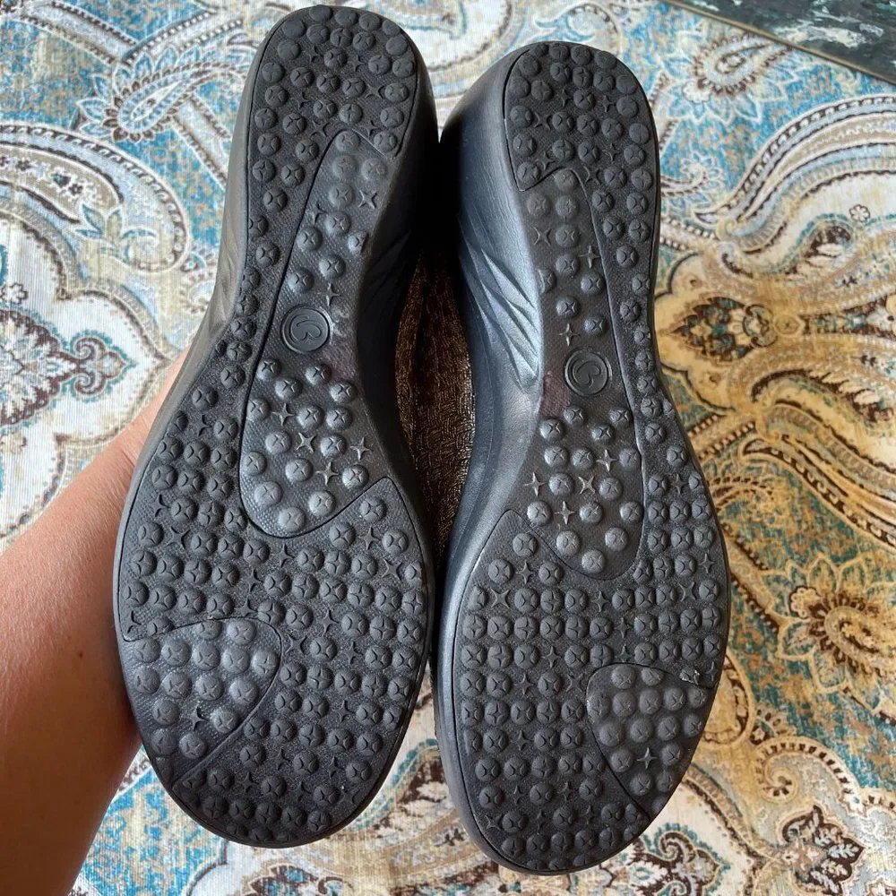 BareTraps Kassie Metallic Bronze Woven Mary Jane Wedge Shoes Size 9